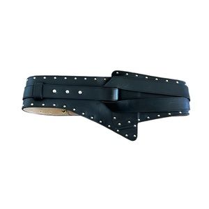 Black Leather Balmain Waist Belt